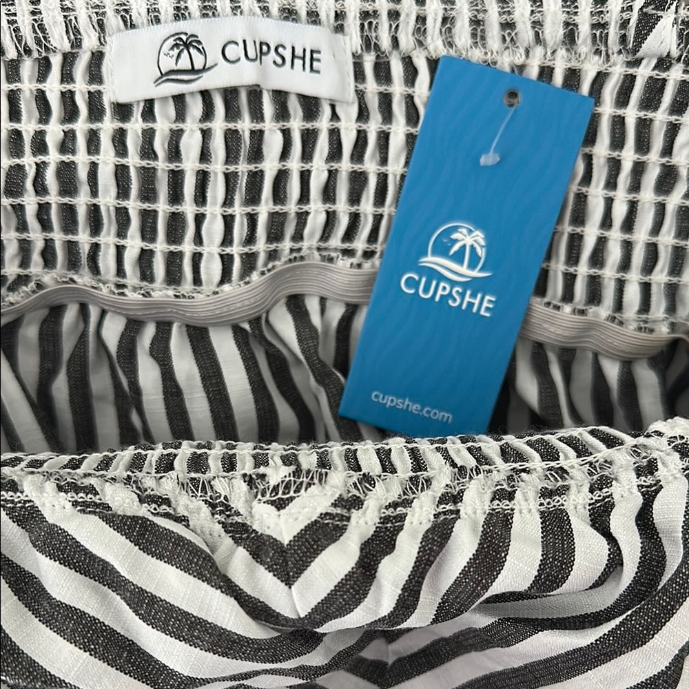 NWT Cupshe Black and White Striped Dress - Picture 5 of 9